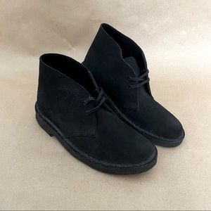 CLARKS ORIGINALS LEATHER SUEDE DESERT BOOTS WOMEN